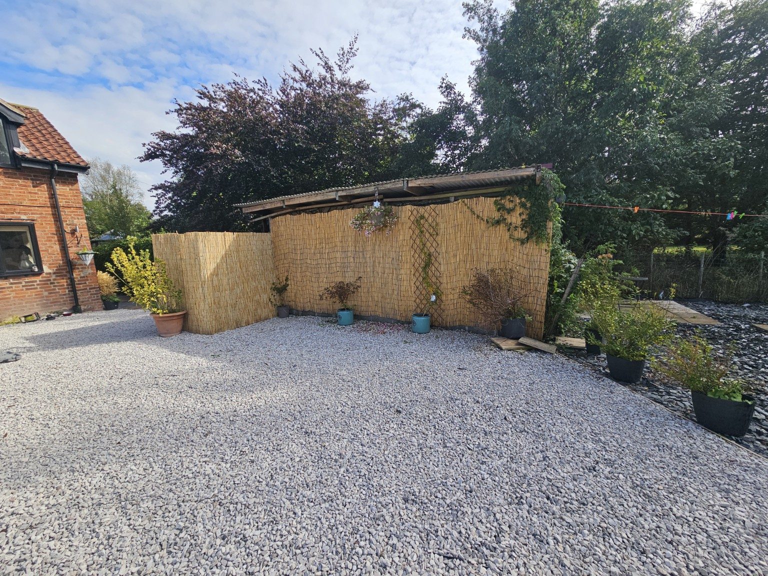 Private gravel parking area at Yaffles Barn