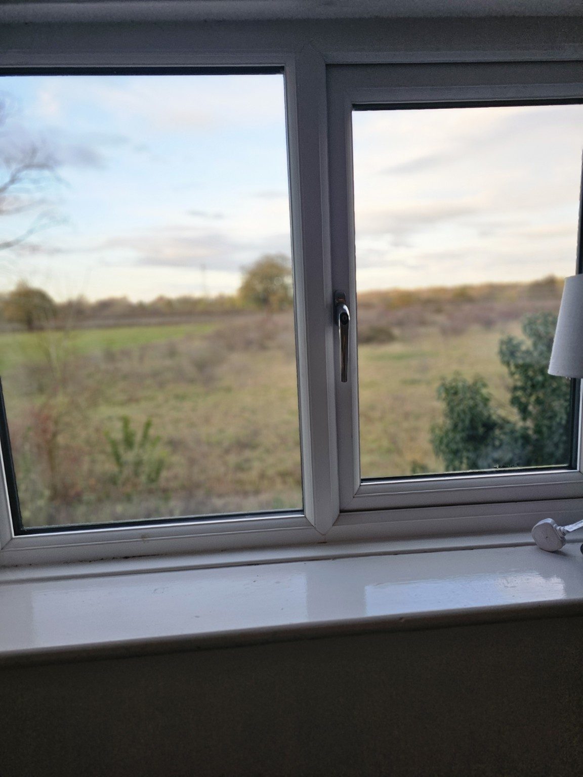 Countryside view from Yaffles Barn window